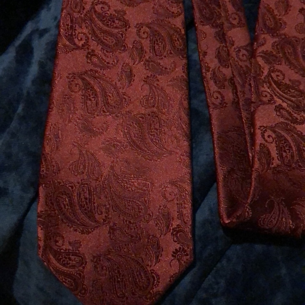 Paisley fashion formal wine men’s necktie by Barry Wang